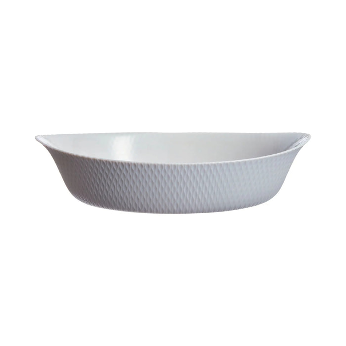 Plat ovale gris 29x17 cm en opale - Smart Cuisine Wavy Granit - Luminarc