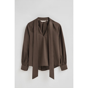 Blusa color cioccolato Catalina
