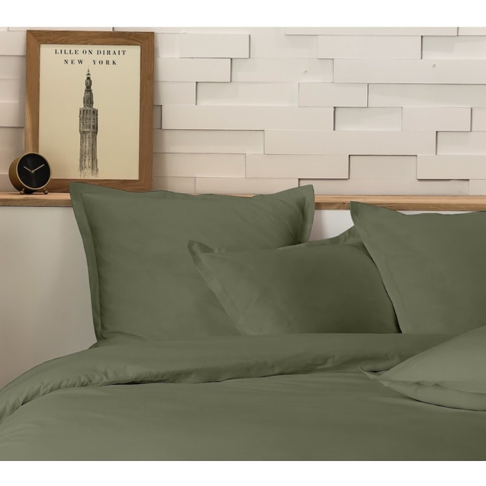 PARURE HOUSSE DE COUETTE 2 PERS 240x220 percale de Coton - PERCALE KAKI
