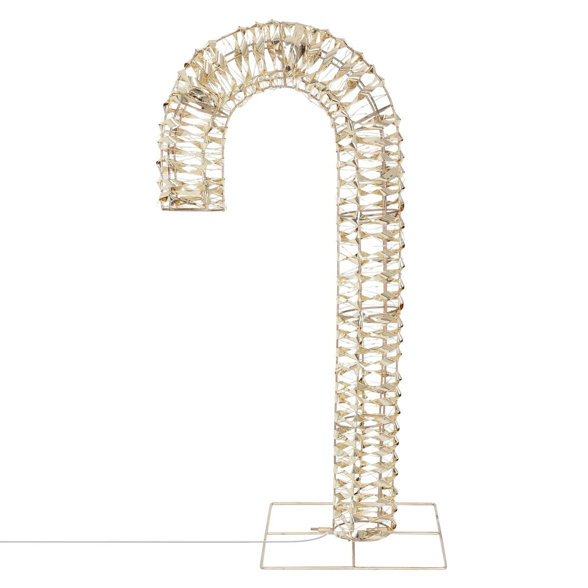 bastón de caramelo luminoso de marco dorado con 400 micro led 34x10x75cm