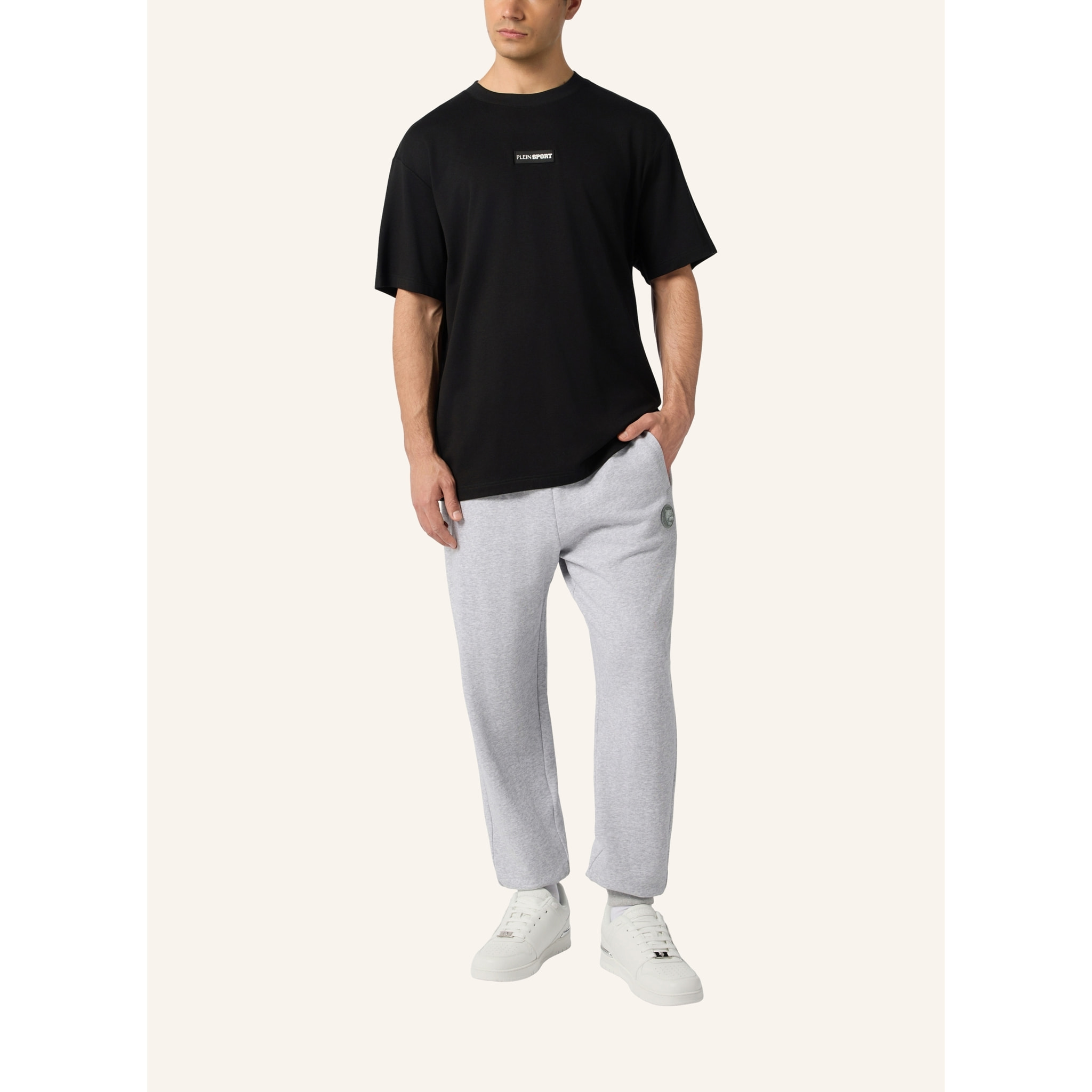PLEIN SPORT Slub Cotton T-Shirt Scratch