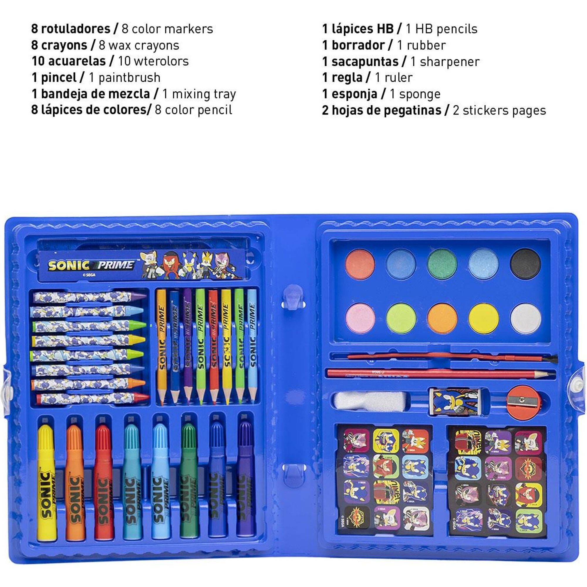 Set Papelería Coloreable Caja Sonic Prime
