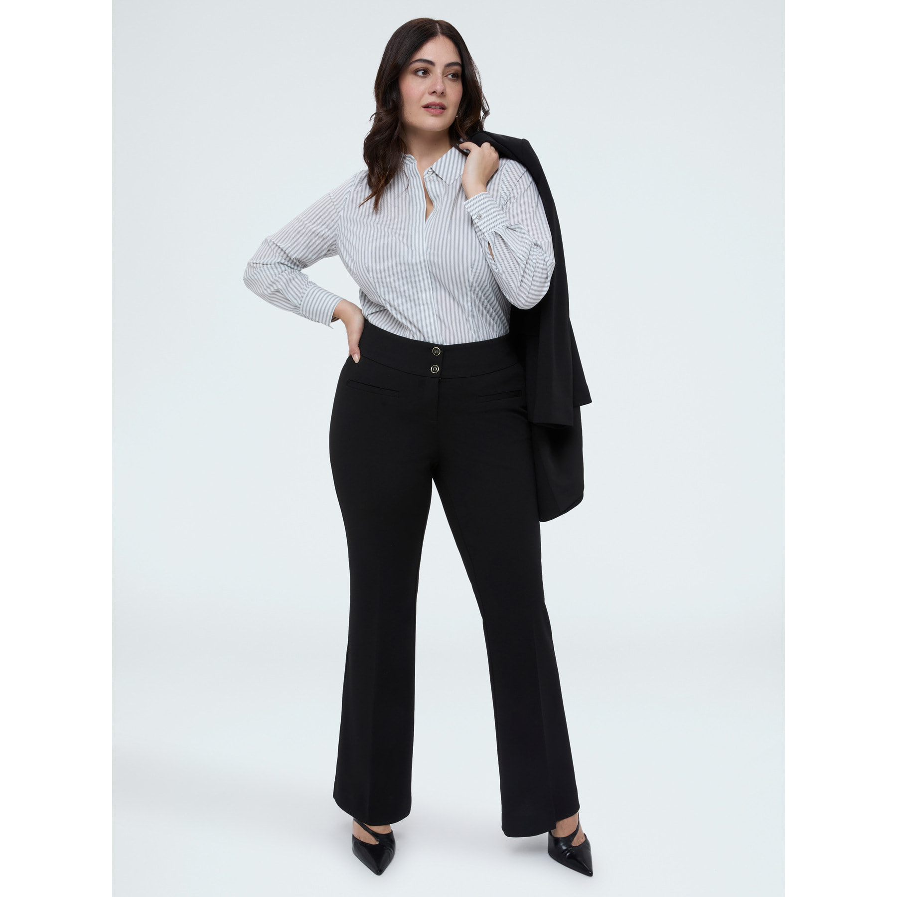 Fiorella Rubino - Camisa a rayas de algodón - Gris