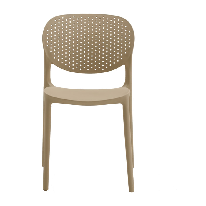 Set di 4 sedie MAIORCA in polipropilene beige, impilabili