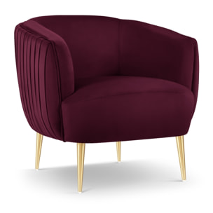 Fauteuil "Cyrille" en velours pourpre