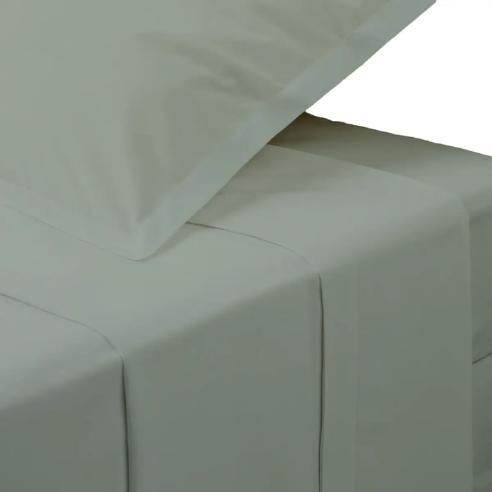 Drap plat percale vert 180x290cm