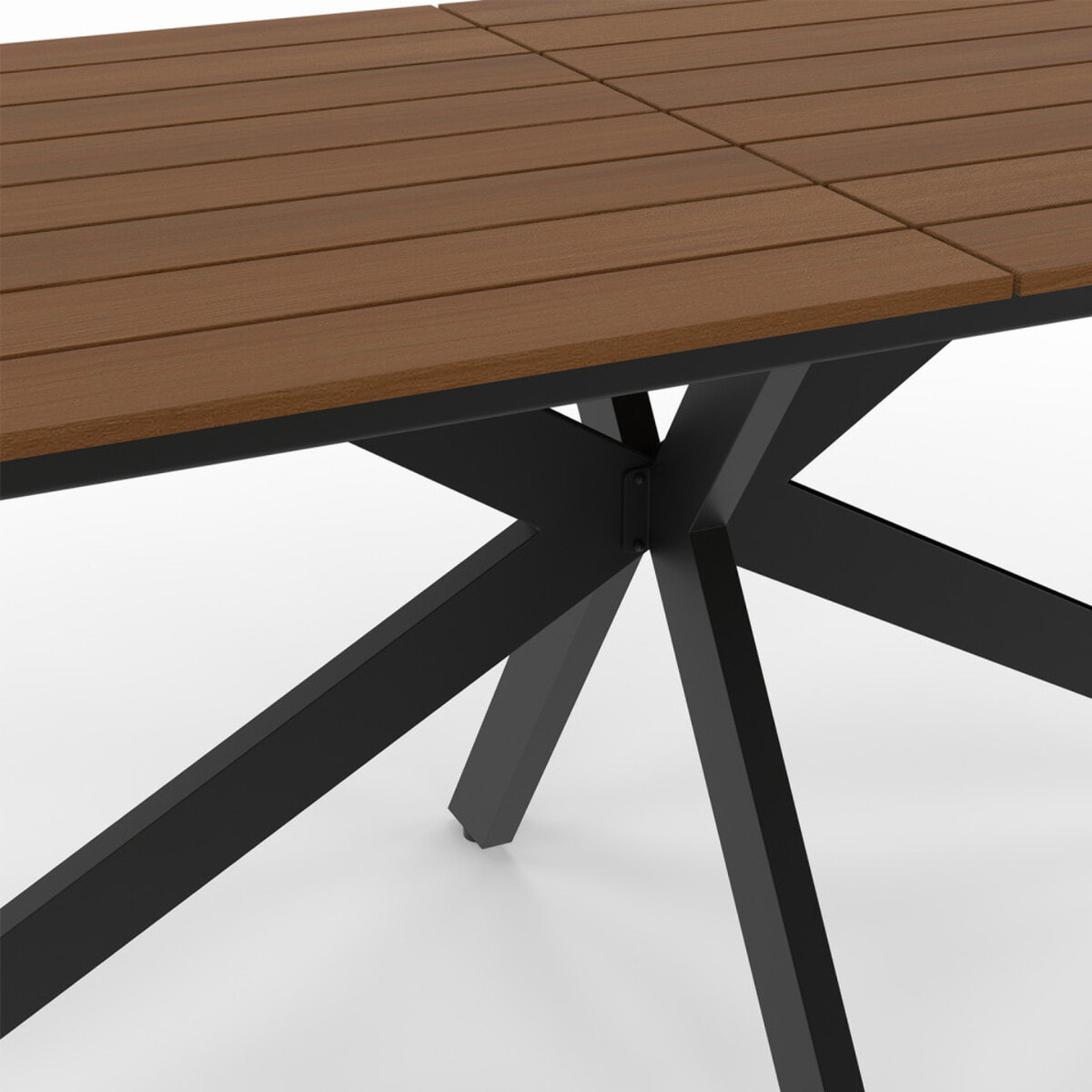 Table de jardin Milazzo en polywood et pieds croisés 190cm