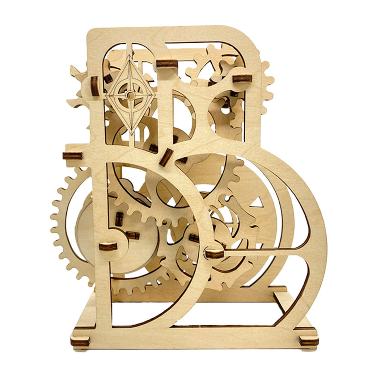 Maqueta de Madera 3D, con movimiento mecánico diseño de Rueda de la suerte. 56 piezas.