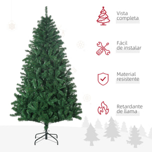 árbol de Navidad con 1492 Ramas de PVC Metal PE 180cm Verde