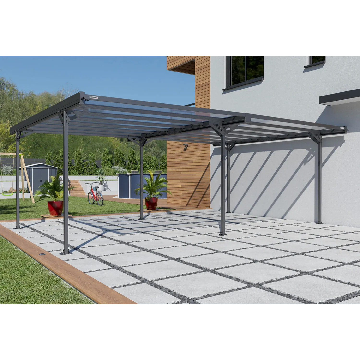 Carport double aluminium Trigano - Mistral Double - 30 m²