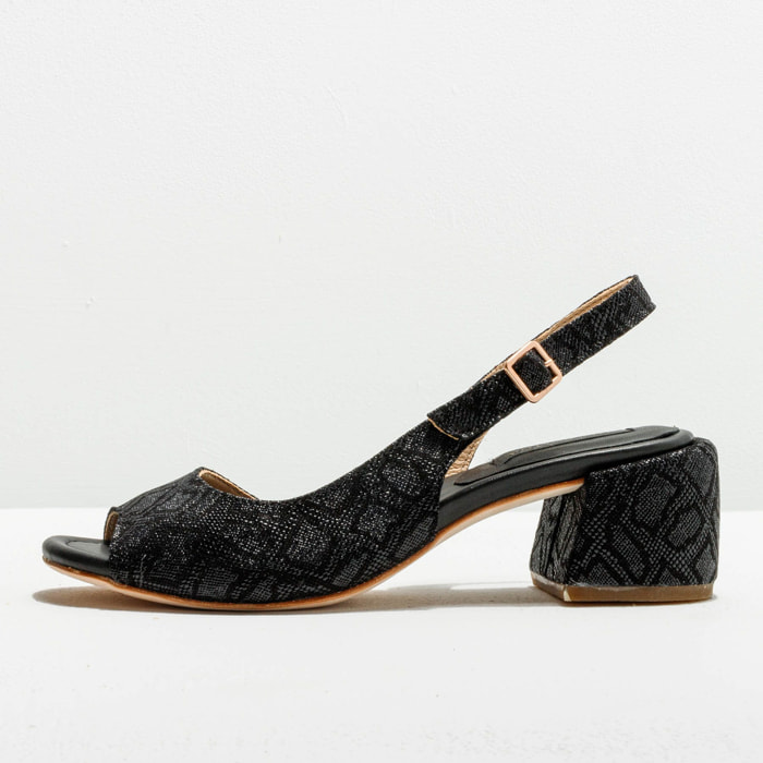 Sandalias con tacón S3390F FANTASY DROPS BLACK /OZANA color Drops black