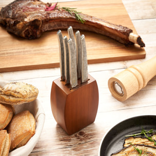 Jet Styl - Bloc bois d'acacia 6 couteaux steak