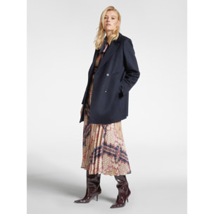 Elena Mirò - Giaccone peacoat in lana luxury - Blu