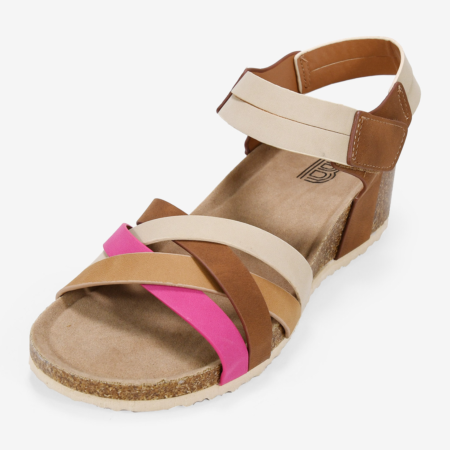 Sandalias marrones con cuña de corcho