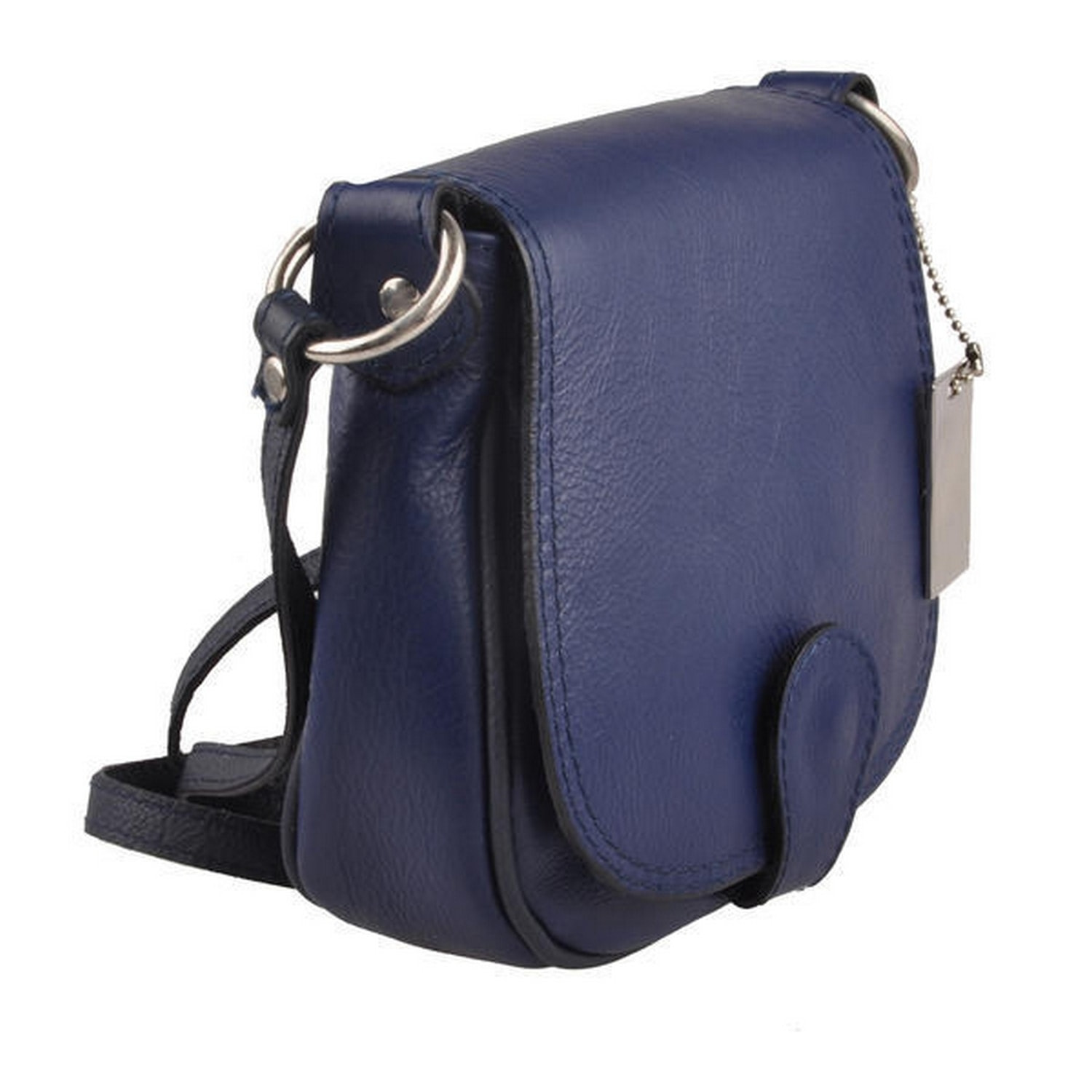 Borse Donna colore Blu-in pelle Made in Italy 19X17X5cm