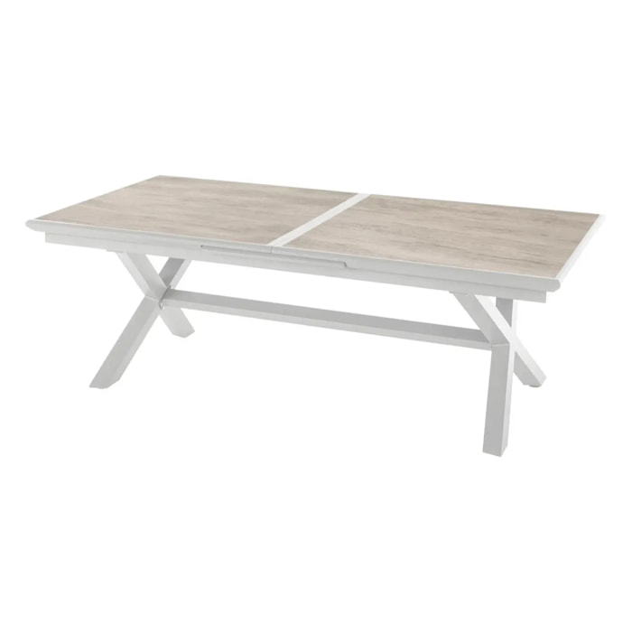 Table de jardin extensible Axiome Sépia & Blanc