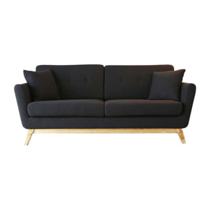 Canapé 3 places en tissu gris anthracite OSLO