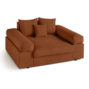 Aspen - Fauteuil XL - assise profonde - velours côtelé - Terracotta