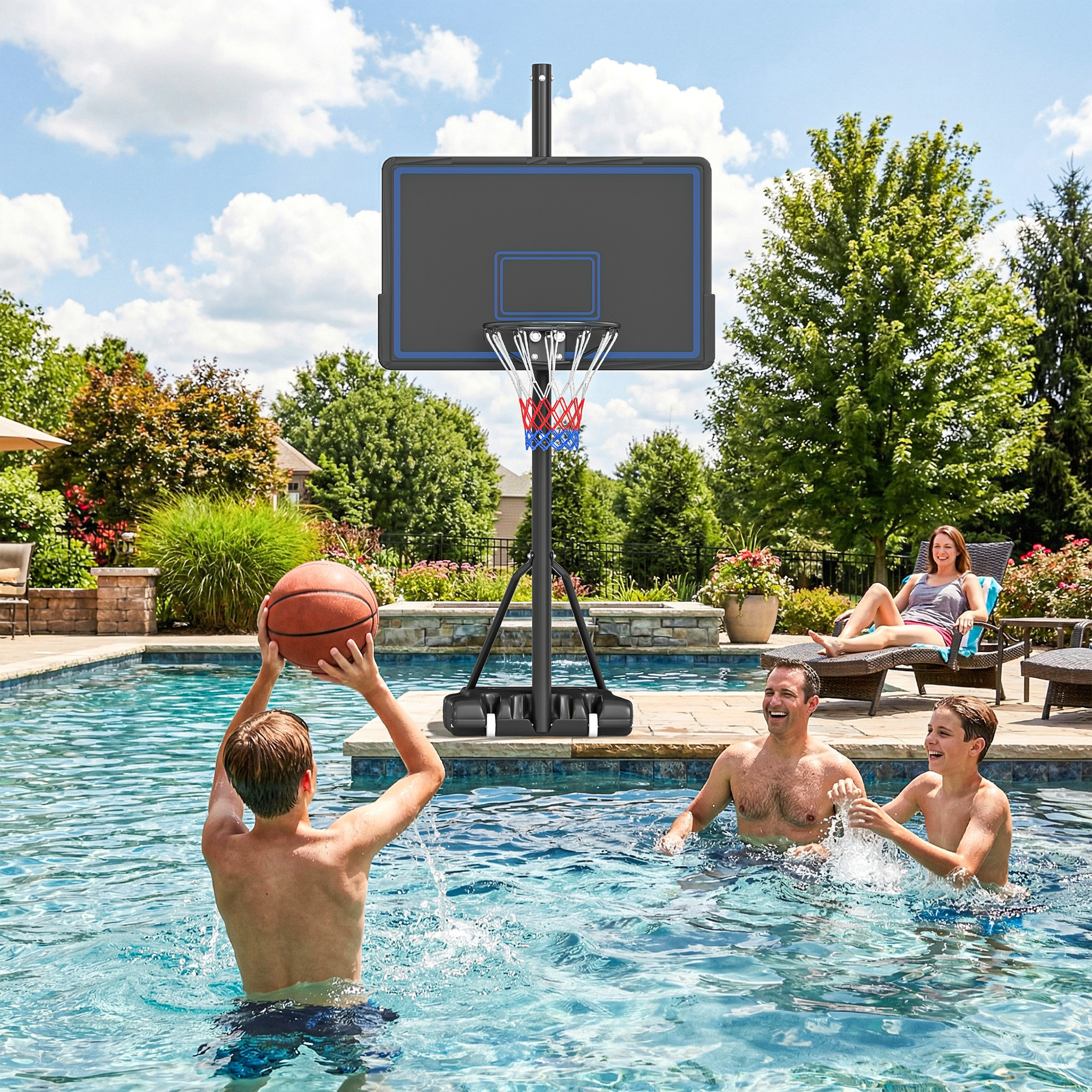 Panier de basketball sur pied mobile réglable H.1,35-3,05 m