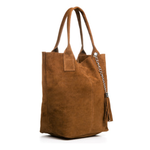 Chiusi Bolso Shopper Mujer.Piel auténtica Gamuza