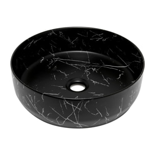 SAT Infinitio Design lavabo à poser 39x39 cm noir mat sans trou pour robinet (SATINF3939MRBKM)