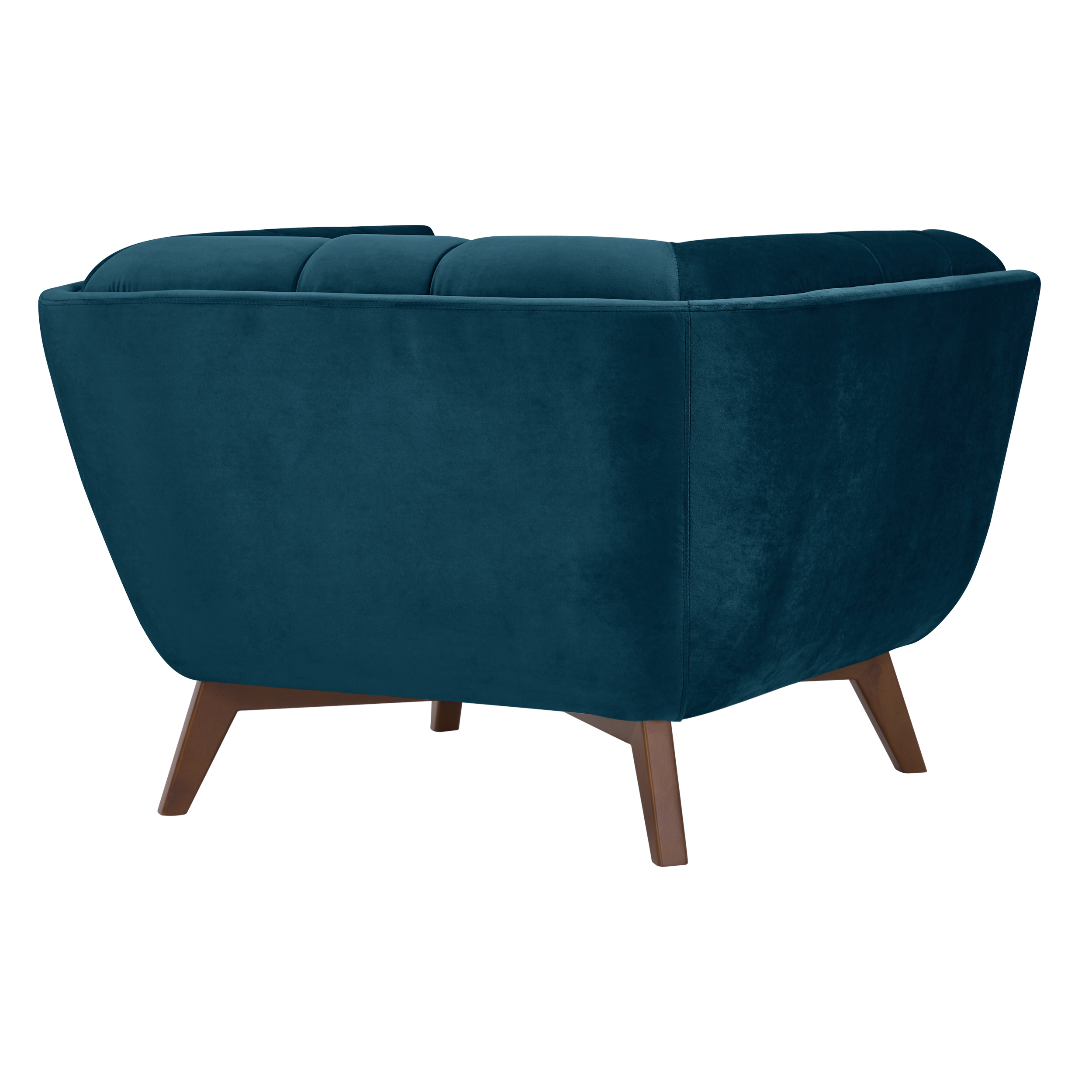 Fauteuil Mona en velours bleu foncé