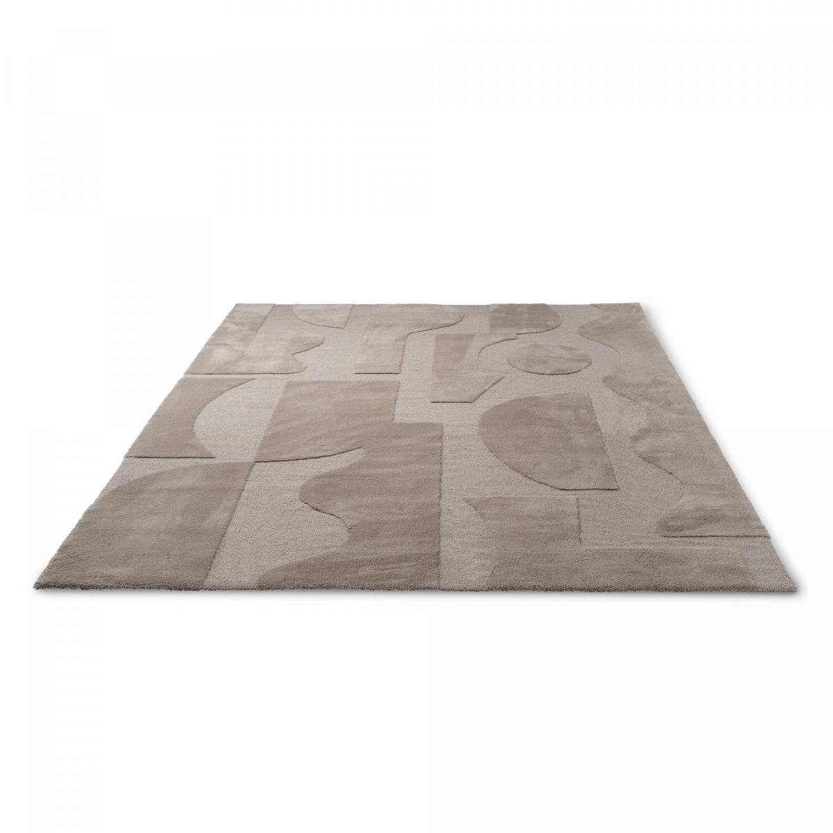 Tapis salon et chambre tufté en laine motif géométrique QUIKA