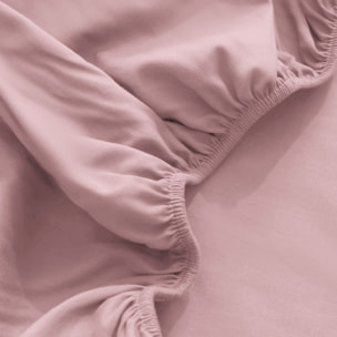 LENZUOLO SOTTO CON ANGOLI PER LETTO SINGOLO IN JERSEY DI COTONE ROSA