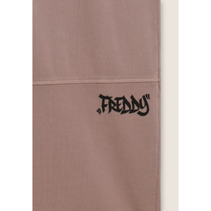 Pantaloni cargo wide leg in felpa con tasconi