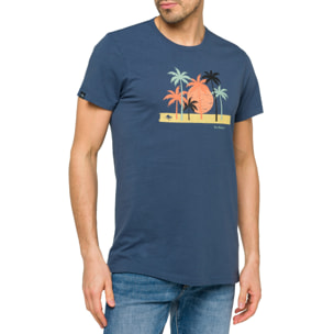 Camiseta WAIGEO 100% algodón azul claro