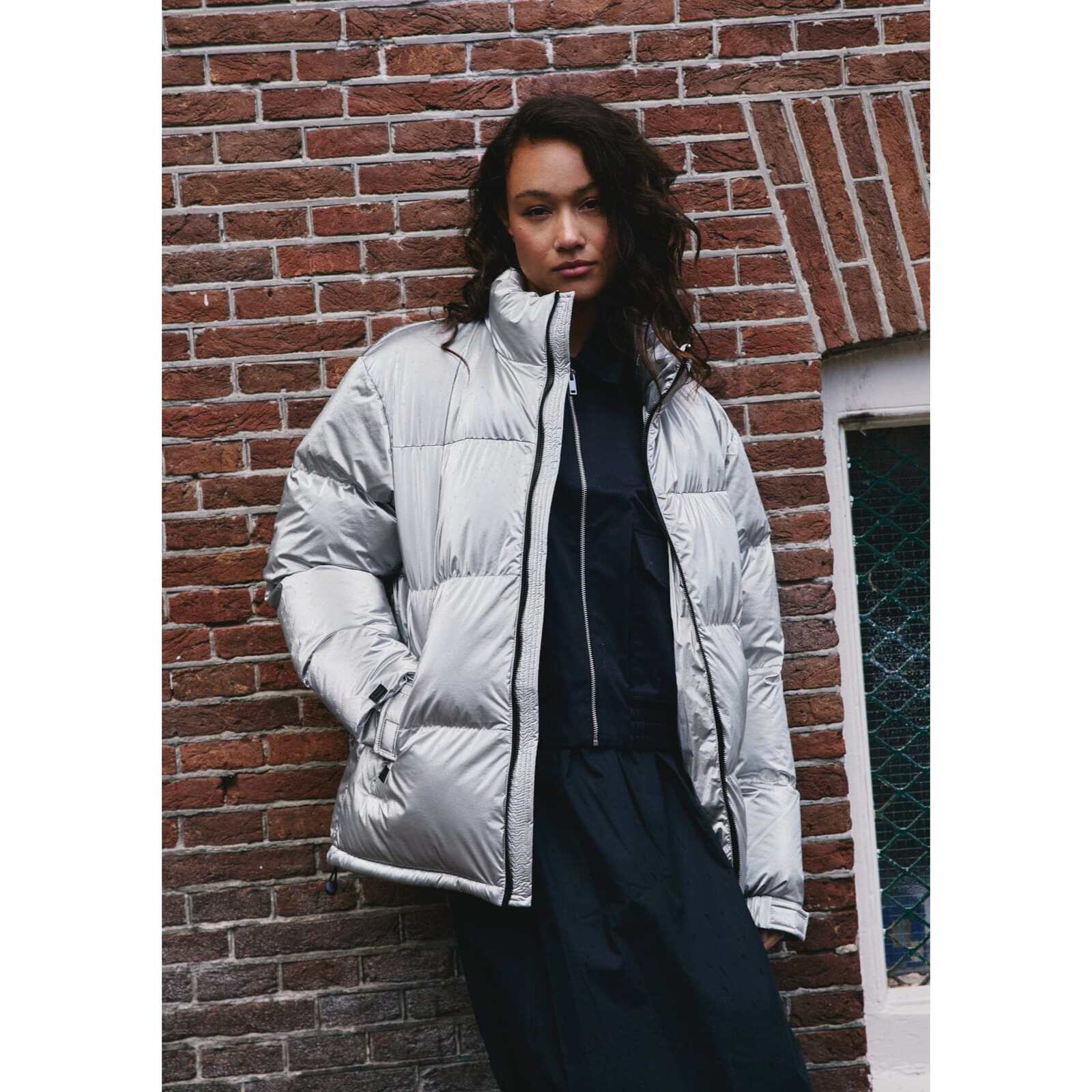 Cazadora Puffer Plata