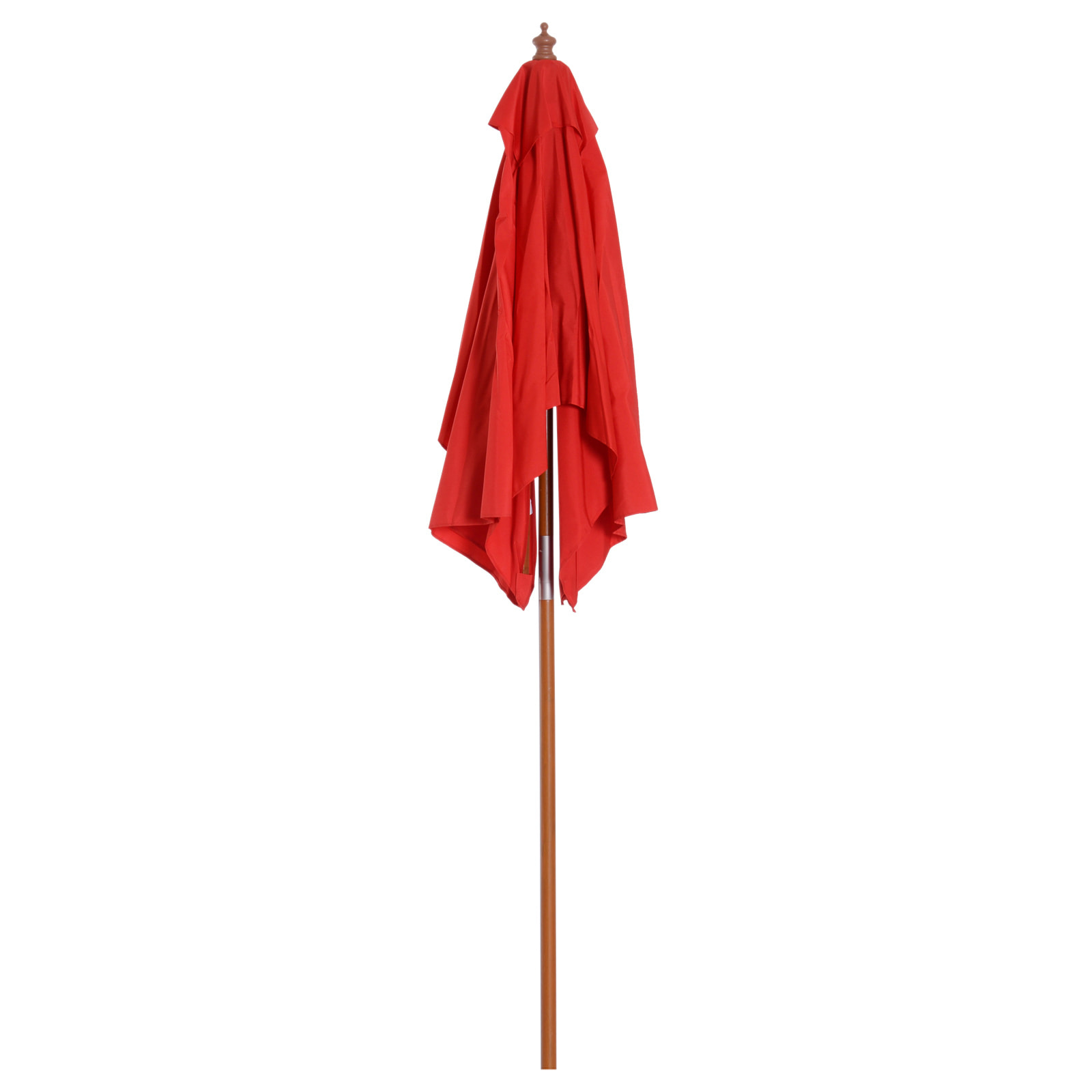 Parasol rectangulaire inclinable bois polyester haute densité 2L x 1,5l x 2,3H m rouge