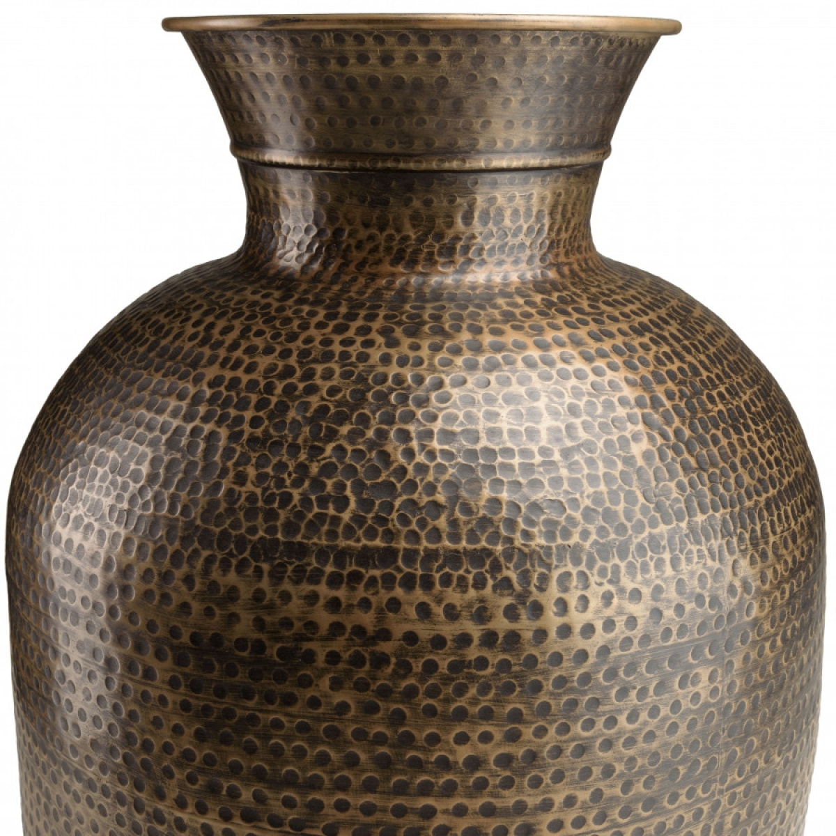 HONORE - Vase alu L53cm H75cm couleur laiton noir antique effet martelé