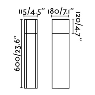 DATNA 600 Lampada paletti grigio scuro