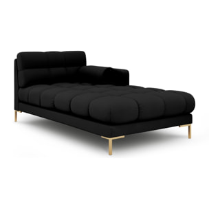 Méridienne droite "Bali" en tissu structurel noir