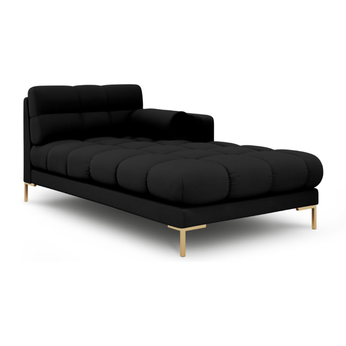 Méridienne droite "Bali" en tissu structurel noir