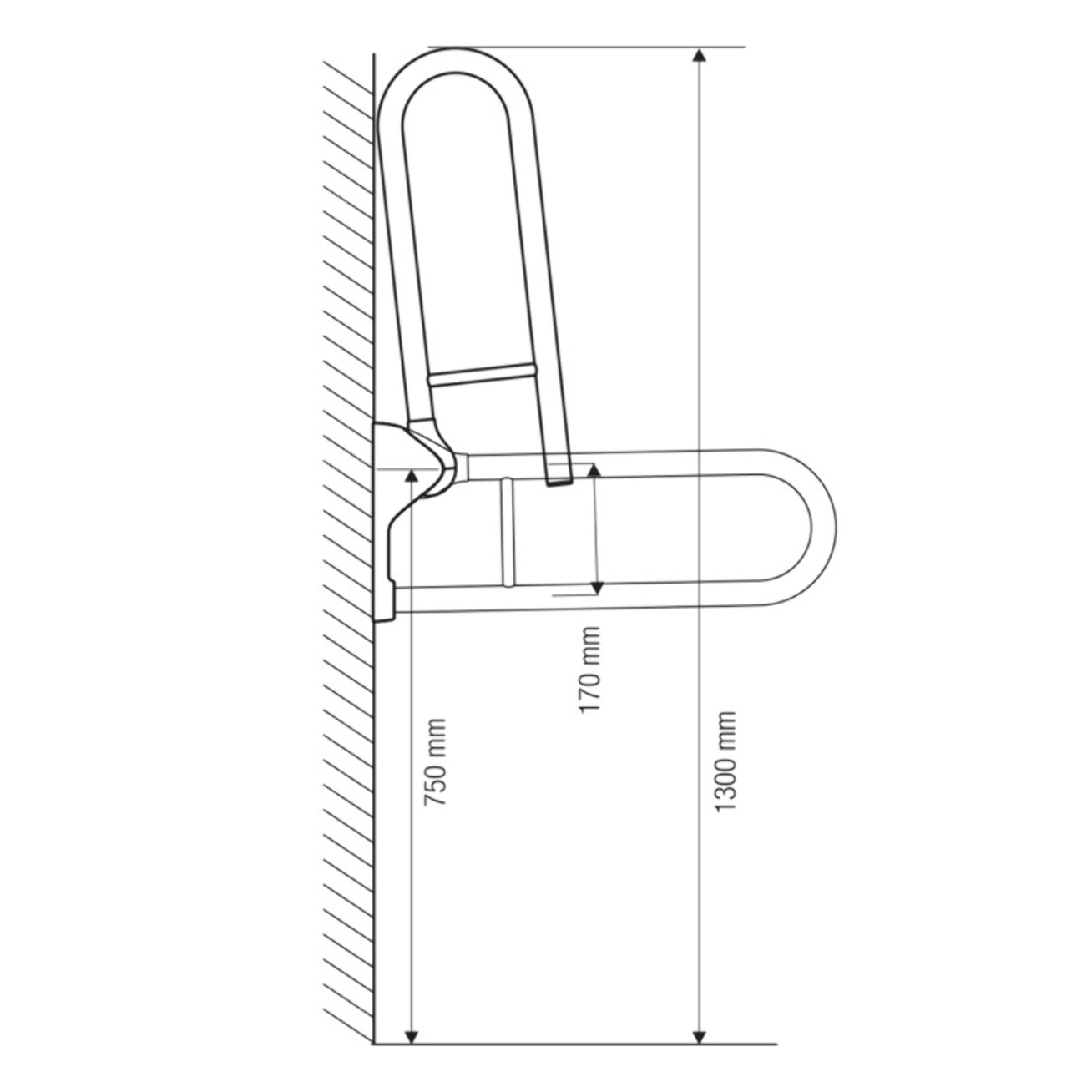 Barre de redressement ou d'appui Acier Inox 61x35,5cm Chrome Spirella