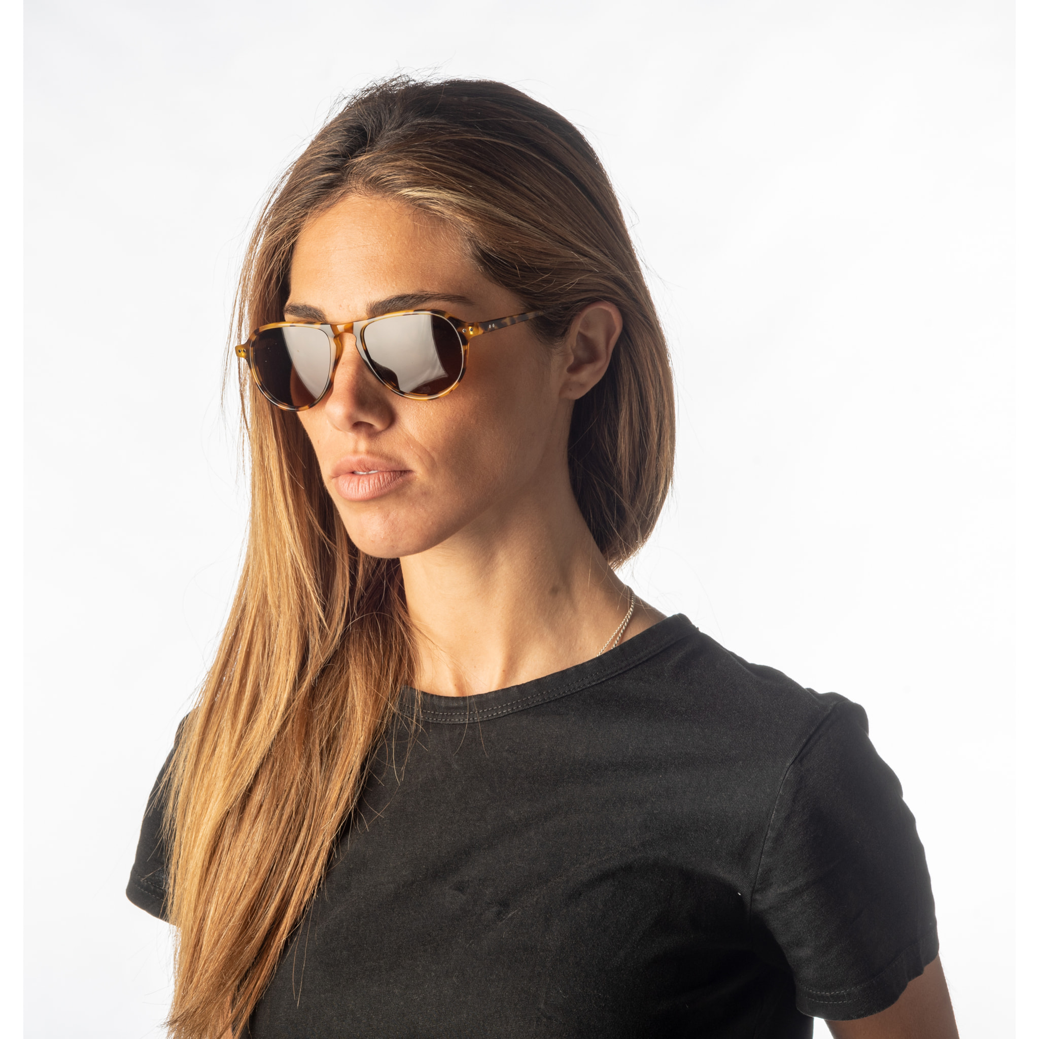 Occhiali da sole OCEAN MODÈLE 8085 - montatura marrone semi-tartarugata con lenti marroni