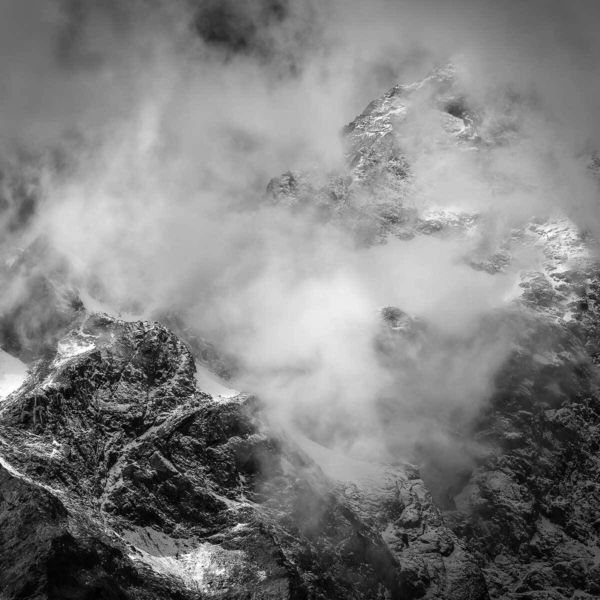 Affiche photo au sommet de la jarjatte Affiche + cadre en bois - Noir