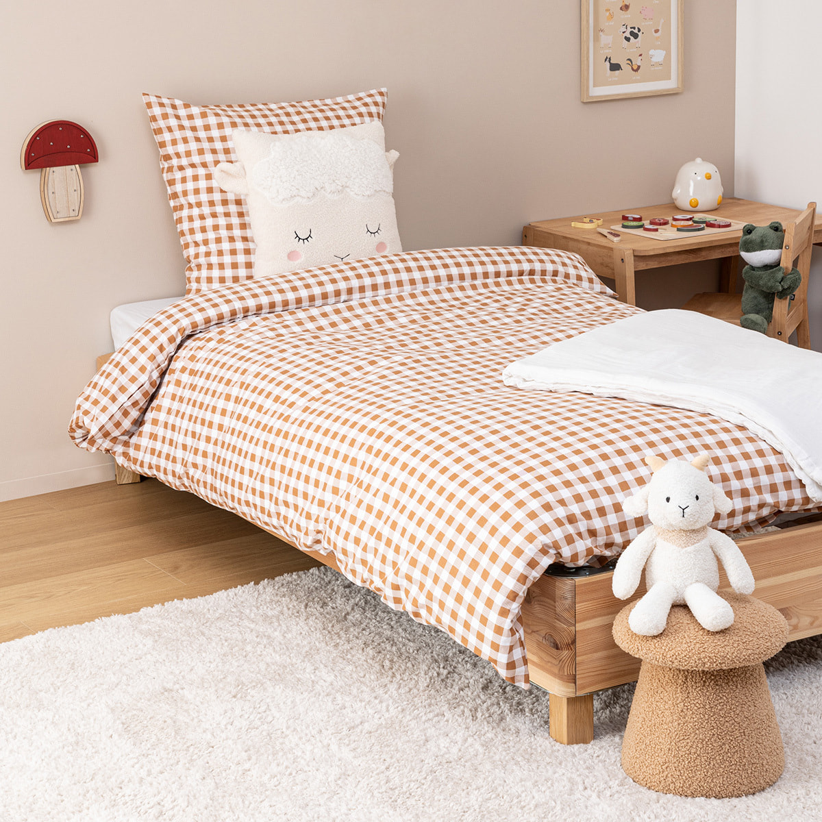 Lampe enfant champignon Luck bois H23cm