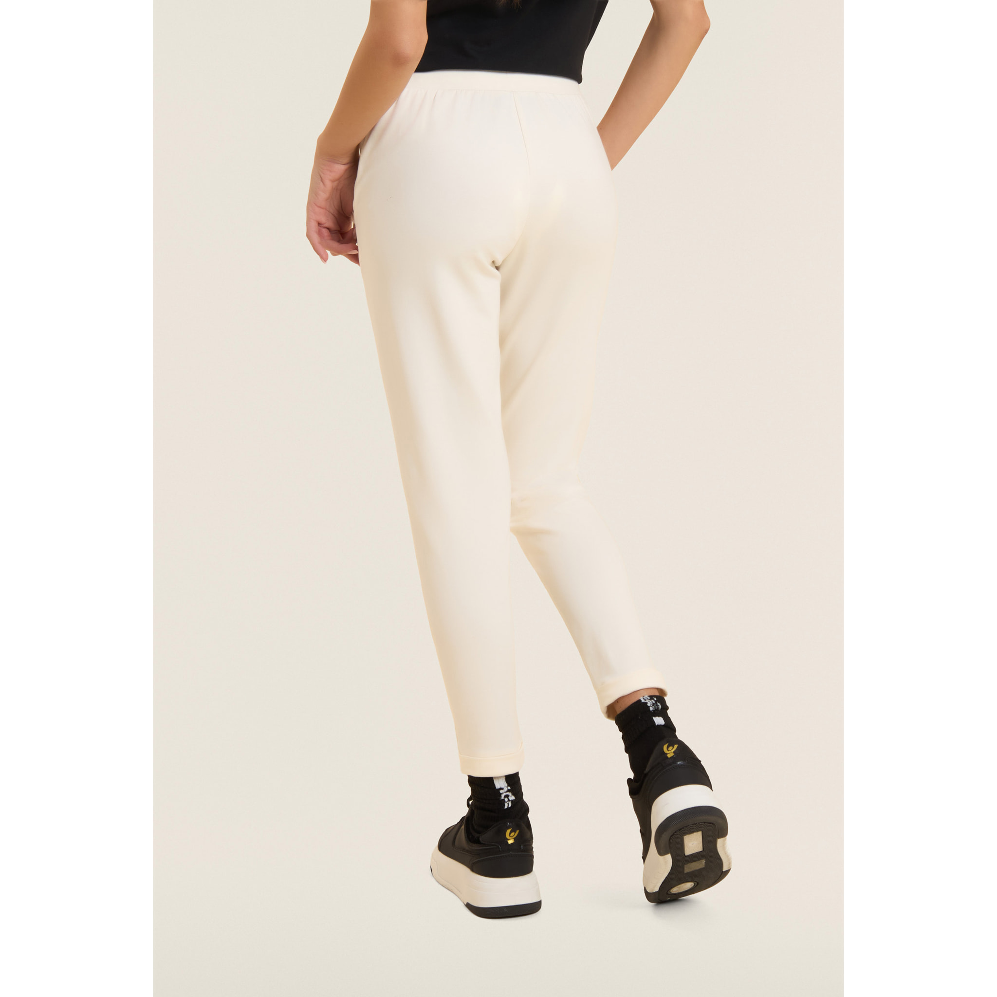 Pantaloni Sportivi Cropped con risvolto e strass FREDDY