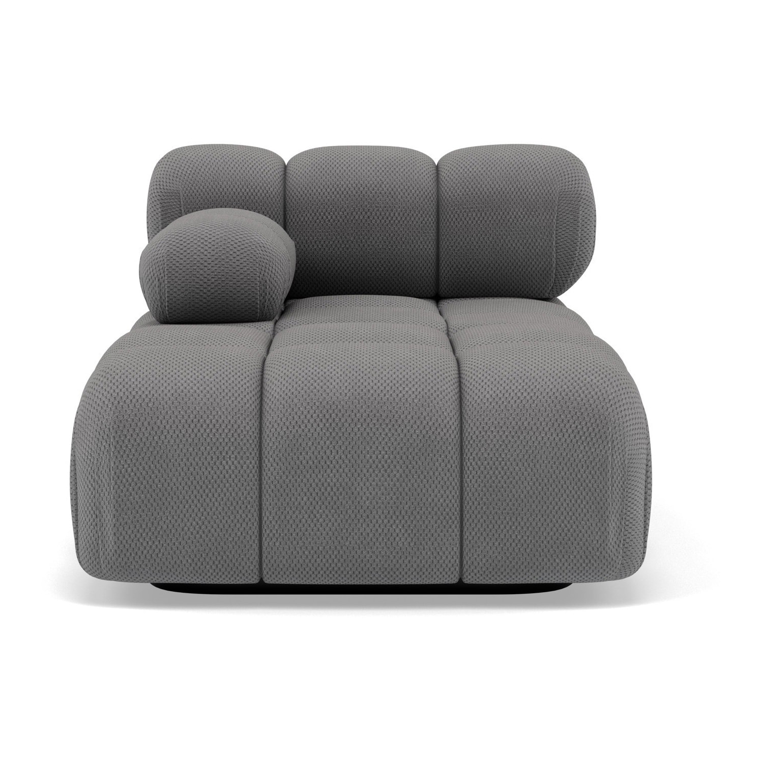 Ruby - module d'assise méridienne gauche en velours texturé - Gris