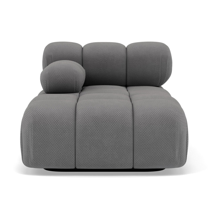 Ruby - module d'assise méridienne gauche en velours texturé - Gris