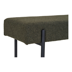 Panca Swindon in Bouclé Verde Scuro con Gambe Nere — 100×36×42,5 cm