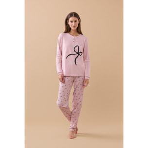 Pigiama donna invernale in caldo cotone articolo big fiocco. Noidinotte