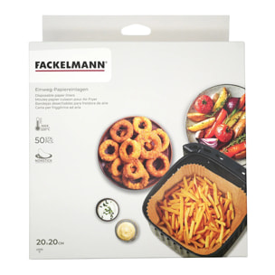 Ensemble de 200 Moules en papier pour air fryer carrés 20 cm Fackelmann Divers