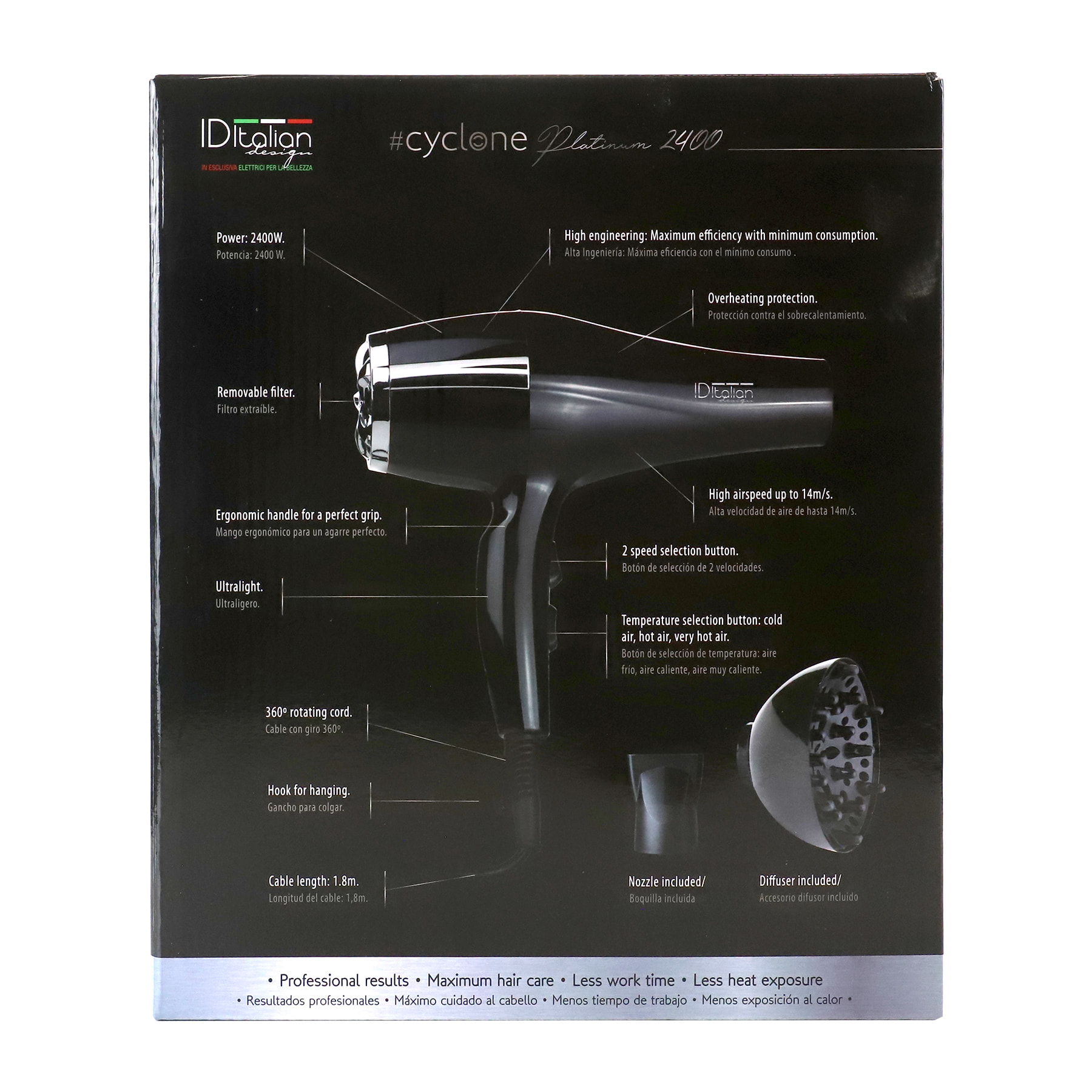 ESSICCATORE PROFESSIONALE CYCLONE PLUS 2400 W