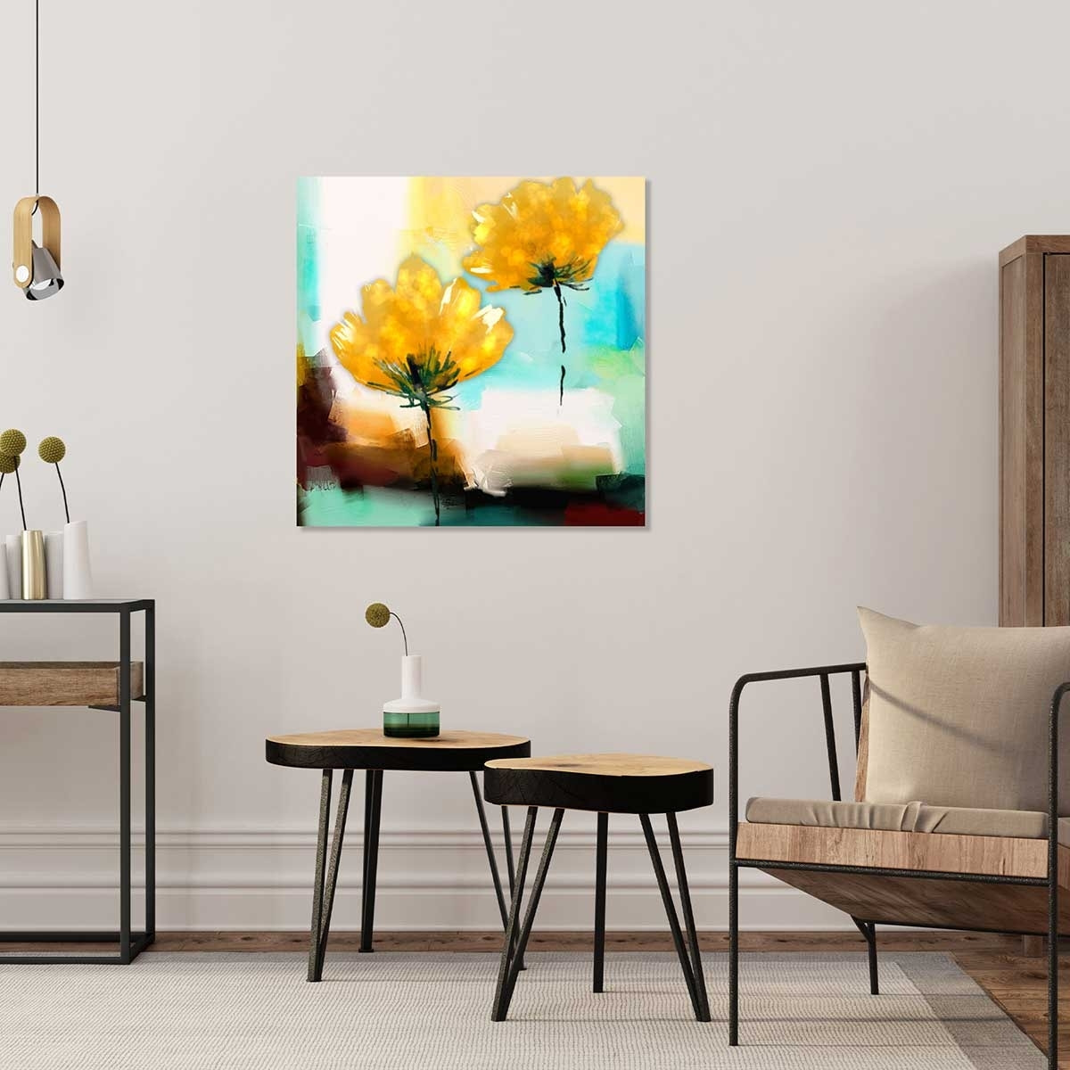 Tableau abstrait fleur Tableau plexiglas