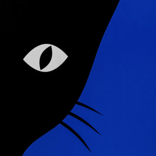 Tableaux chats noirs joueurs set de 2 Kare Design