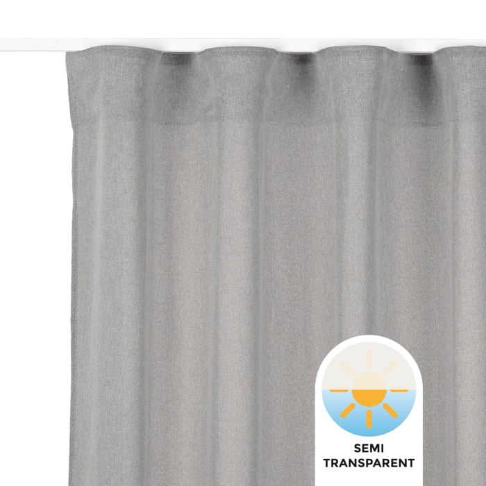 Cortina de cinta semi-transparente STONE XXL Plata